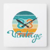 Horloge Carrée Retro Sunset 83 Vintage Distressed (Recto)