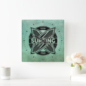 Horloge Carrée Retro Surfboards Wall Clock (Maison)