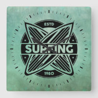 Retro Surfboards Wall Clock
