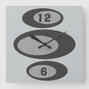 Horloge Carrée Rétro Wall Clock - Changeable Arrière - plan Col