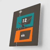 Horloge Carrée Retro Wall Clock - Changeable Background Color ! (Angle)