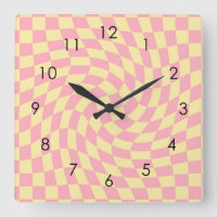 Retro Yellow Pink Check Warped Checkered Dorm