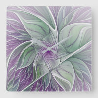 Rêve de fleurs, Abstrait violet vert Fractal Art