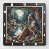 Horloge Carrée Rêve indien : Rivière des Réflexions (Recto)