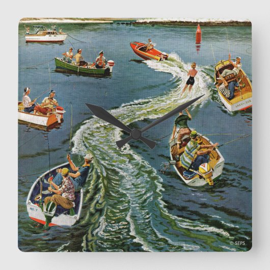 Horloge Carrée Réveillée par Ben Kimberly Pins (Recto)