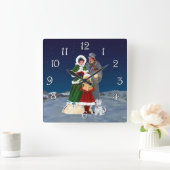Horloge Carrée Réveillon de Noël (Maison)
