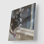 Horloge Carrée Rêver De Temps Plus Chaud Pour Aller Dehors Horlog (Angle)