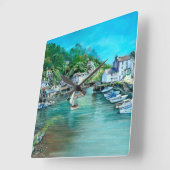 Horloge Carrée Rêves de Polperro (Angle)