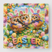Horloge Carrée rex hoot clock easter nursery gifts (Recto)
