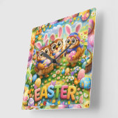 Horloge Carrée rex hoot clock easter nursery gifts (Angle)