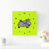 Horloge Carrée Rhinocéros de bébé (Maison)