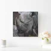 Horloge Carrée Rhinoceros noir (Maison)