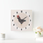 Horloge Carrée Rhode Island Red Rooster (Maison)
