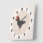 Horloge Carrée Rhode Island Red Rooster (Angle)