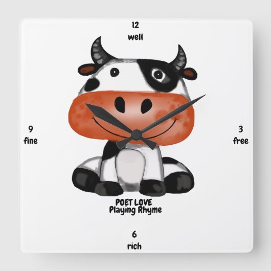 Horloge Carrée Rhyme (Recto)