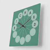Horloge Carrée RICHARD Modern Fun Name Clock (Angle)