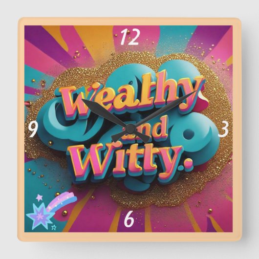 Horloge Carrée "Riche sorcier et sage" (Recto)