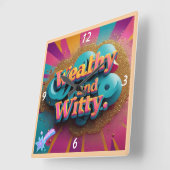 Horloge Carrée "Riche sorcier et sage" (Angle)