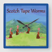 Horloge Carrée Rick London Worms D'Ecosse Drôle (Recto)