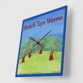 Horloge Carrée Rick London Worms D'Ecosse Drôle (Angle)