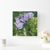 Horloge Carrée rideau lilas (Maison)