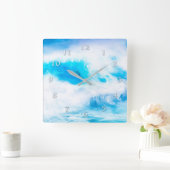 HORLOGE CARRÉE RIDERS DE VAGUES BLEUS OCEAN DOLPHIN (Maison)