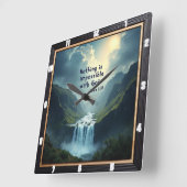 Horloge Carrée Rien n'est impossible avec DIEU (Angle)