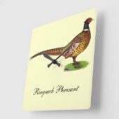 Horloge Carrée Ringneck Pheasant Rooster (Angle)