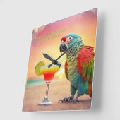 Horloge Carrée Rire fou - (Angle)