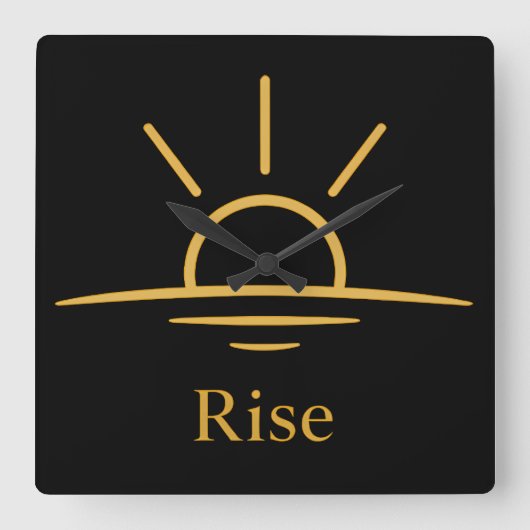 Horloge Carrée Rise — Minimalist Sunrise (Recto)