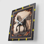 Horloge Carrée Riverbank Grace : Bois charné (Angle)