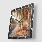 Horloge Carrée Rivière des Canards Tranquilles (Angle)