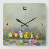 Horloge Carrée Rivière Ribbit (Recto)