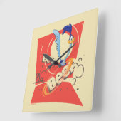 Horloge Carrée ROAD RUNNER™ BEEP!™ Graphique du coucher de soleil (Angle)