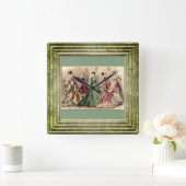 Horloge Carrée Robe Victorienne Avec Bow Rose (Maison)