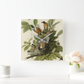 Horloge Carrée Robin américain d'Audubon's Birds of America (Maison)