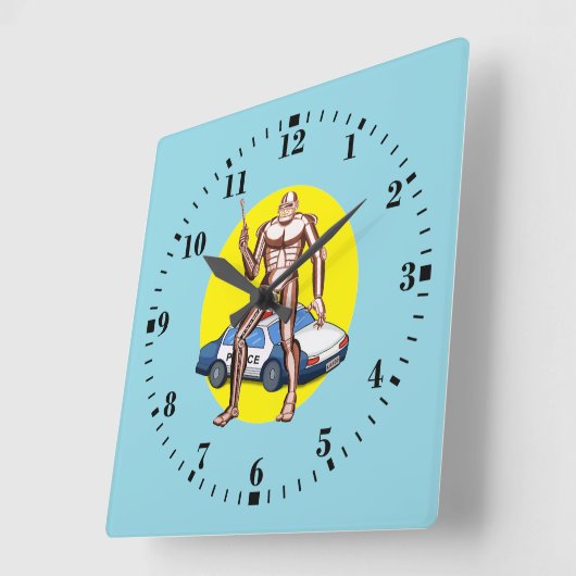 Horloge Carrée Robocop (Angle)