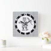 Horloge Carrée Robot de combat (Maison)