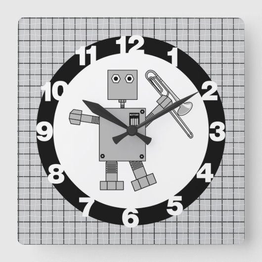 Horloge Carrée Robot de combat (Recto)