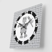 Horloge Carrée Robot de combat (Angle)