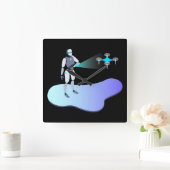 Horloge Carrée Robotique (Maison)