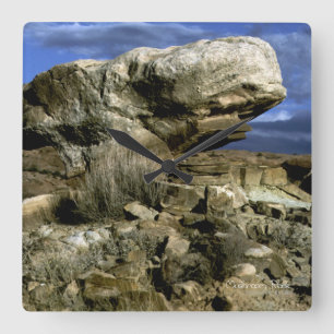 Horloge Carrée Roche de champignons