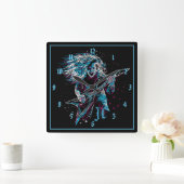 Horloge Carrée Roche Monogramme Sur Métal Lourd (Maison)