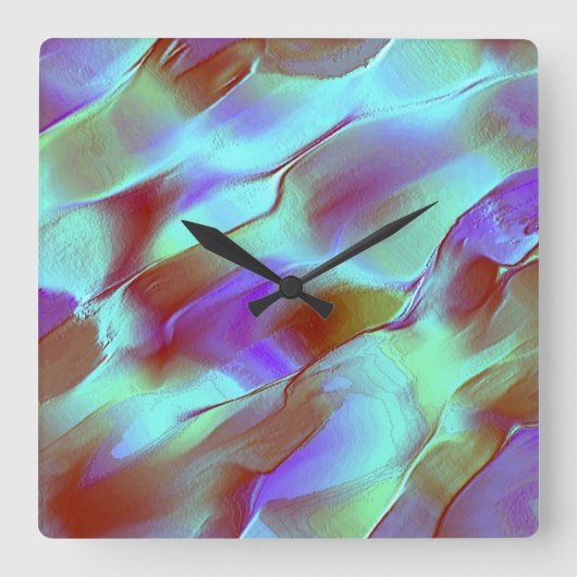 Horloge Carrée Roche polie en violet chromé (Recto)