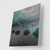 Horloge Carrée Rochers (Angle)