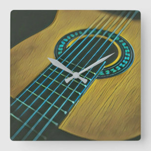 Horloge Carrée Rock guitariste