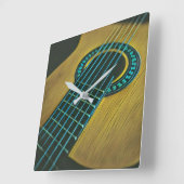Horloge Carrée Rock guitariste (Angle)