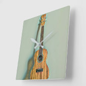 Horloge Carrée Rock guitariste (Angle)