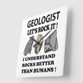 Horloge Carrée Rock IT Géologue (Angle)