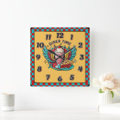 Horloge Carrée Rockabilly (Maison)